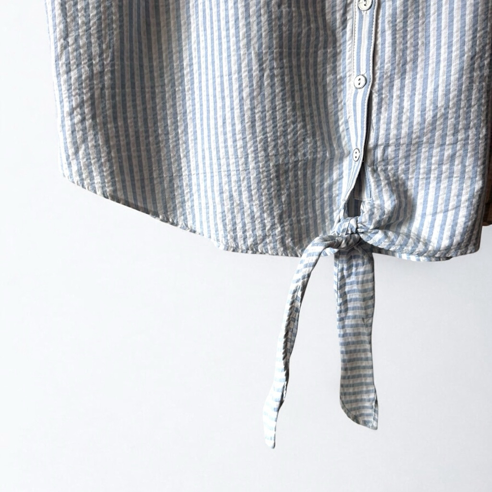Anthropologie Pilcro Striped Tie-Front Buttondown Tank Women’s Size XL - Picture 3 of 8